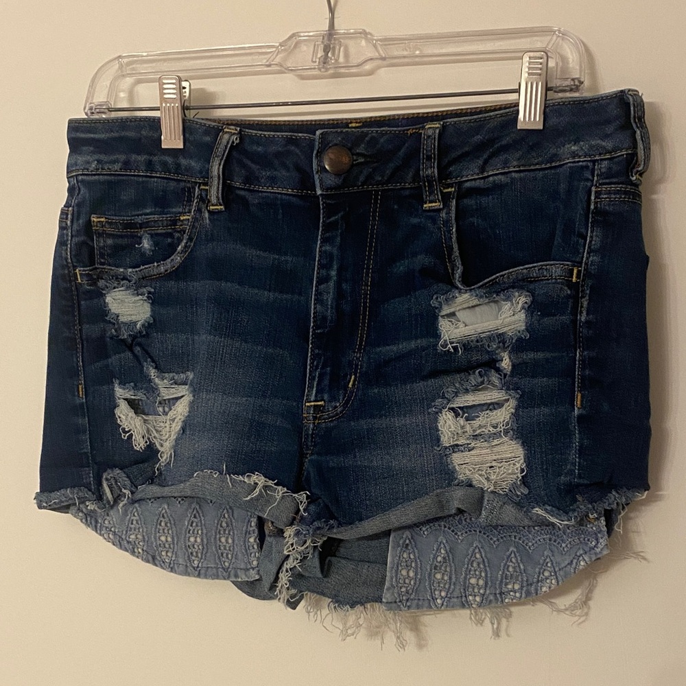 American Eagle Outfitters hi-rise shortie jean shorts